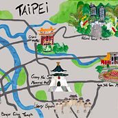 My Taipei Map. Un proyecto de Ilustración tradicional, Infografía, Dibujo, Ilustración digital y Pintura digital de Letizia Valle - 03.10.2023
