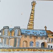 Il mio progetto del corso di Albert Kiefer: Disegno architettonico espressivo con pennarelli colorati. Sketching, Drawing, Architectural Illustration, Sketchbook & Ink Illustration project by Francesca - 10.16.2023