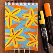 Mi proyecto del curso: Patrones botánicos en sketchbook: conquista la página en blanco. Un proyecto de Ilustración tradicional, Pattern Design, Ilustración botánica y Sketchbook de AnaSol Campastro - 16.10.2023