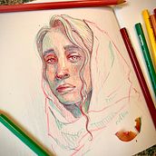 My project for course: Vibrant Portrait Drawing with Colored Pencils. Un proyecto de Dibujo, Dibujo de Retrato, Sketchbook y Dibujo con lápices de colores de Salome Ramirez - 14.10.2023