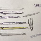 Mon projet du cours : L’art du sketching : transformez vos esquisses en œuvres d’art. Ilustração tradicional, Desenho a lápis, Desenho, e Sketchbook projeto de Dominique Rombaut - 17.10.2023
