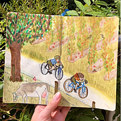 Mijn project van de cursus: Sketchbook om je tekenstijl te verkennen. Traditional illustration, Sketching, Creativit, Drawing, Watercolor Painting, Sketchbook, and Gouache Painting project by vandenboschgertie - 10.17.2023