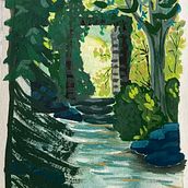 My project for course: Fantasy Landscapes with Watercolor & Gouache. Un projet de Beaux Arts, Peinture, Aquarelle, Illustration naturaliste , et Peinture gouache de Marion Berkhout - 18.10.2023