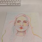 Mi proyecto del curso: Dibujo de retratos llamativos con lápices de colores. Drawing, Portrait Drawing, Sketchbook, and Colored Pencil Drawing project by monibeata - 10.17.2023