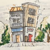 Mein Abschlussprojekt für den Kurs: Expressive Architekturskizzen mit Markern. Sketching, Drawing, Architectural Illustration, Sketchbook & Ink Illustration project by Cornelia - 10.19.2023