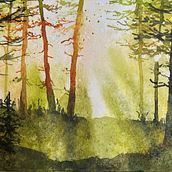 Mój projekt z kursu: Oniryczne pejzaże akwarelą: maluj światłem. Painting, and Watercolor Painting project by Nina - 10.21.2023