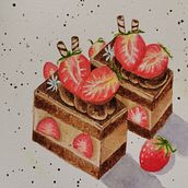 My project for course:  Flavorful Food Illustration with Watercolor. Traditional illustration, Fine Arts, Painting, and Watercolor Painting project by Nuchi Oreo - 10.22.2023