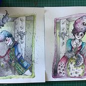 My project for course: Expressive Character Design with Watercolor & Dip Pen. Traditional illustration, Character Design, Painting, Sketching, Drawing, Watercolor Painting, Stor, telling, Artistic Drawing, Children's Illustration, and Narrative project by Sara Phillips - 10.22.2023