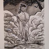 Kumari of the lake. Ilustração tradicional, Desenho e Ilustração com tinta projeto de devavrat_mathur - 23.10.2023