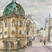 My project for course: Architectural Sketching with Watercolor and Ink. Sketching, Drawing, Watercolor Painting, Architectural Illustration, Sketchbook & Ink Illustration project by qwq27n9xxq - 10.23.2023