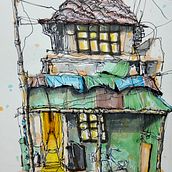 More practice urban drawing. Een project van Traditionele illustratie van Gregory Jackson - 22.10.2023