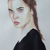 Mein Abschlussprojekt für den Kurs: Aquarellporträt mit fotografischem Vorbild Ein Projekt aus dem Bereich Traditionelle Illustration, Aquarellmalerei und Porträtzeichnung von Sylvia - 24.10.2023