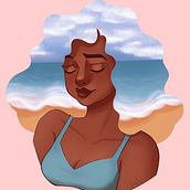 Mind at peace : redrawing a digital illustration. Un proyecto de Ilustración digital y Pintura digital de ameliemadi - 26.08.2023