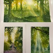 Mijn project van de cursus: Schilder dromerige aquarellandschappen met licht . Lukisan, Dan Lukisan Cat Air proyek oleh annecreatroef - 10.24.2023