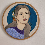 Meu projeto do curso: Criação de retratos bordados com aquarela. Painting, Watercolor Painting, Embroider, and Textile Design project by Isabelle Xavier Dias - 10.28.2023