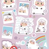 Stickersheet Wolli & Schnurrke. Traditional illustration, and Character Design project by katabi - 10.29.2023