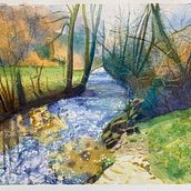 My project for course: Painting Realistic Watercolor Landscapes. Fine Arts, Painting, Sketching, Watercolor Painting, and Naturalistic Illustration project by Cindy Faulkner - 10.29.2023