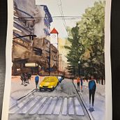 Mein Abschlussprojekt für den Kurs: Stadtlandschaften in Aquarell. Een project van  Beeldende kunst, Aquarelschilderen y  Architecturale illustratie van moritz_petzi - 30.10.2023