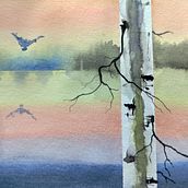 Mój projekt z kursu: Klimatyczne pejzaże wykonane akwarelą. Een project van  Beeldende kunst, Schilderij y Aquarelschilderen van Maciej Wojtoń - 30.10.2023
