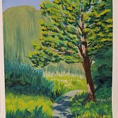 Mein Abschlussprojekt für den Kurs: Landschaftsmalerei mit Gouache für Anfänger. Fine Arts, Painting, Naturalistic Illustration, and Gouache Painting project by stbrie - 10.30.2023