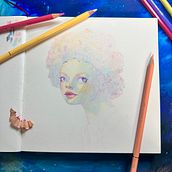 My project for course: Vibrant Portrait Drawing with Colored Pencils. Un projet de Dessin, Dessin de portrait, Carnet de croquis , et Dessin aux crayons de couleur de aestheral - 31.10.2023