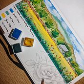Mon projet du cours : Carnet de voyage à l’aquarelle. Traditional illustration, Watercolor Painting, Architectural Illustration, and Sketchbook project by Pauline Prade - 11.01.2023