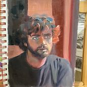 Mi proyecto del curso: Retrato artístico al óleo sobre papel. Fine Arts, Painting, and Oil Painting project by alek_ - 11.02.2023