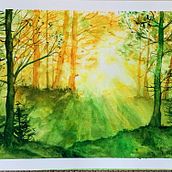 My project for course: Dreamy Watercolor Landscapes: Paint with Light. Projekt z dziedziny  Malarstwo i Malowanie akwarelą użytkownika Rafał Nieradzik - 02.11.2023