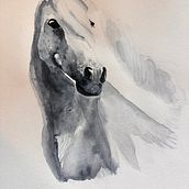 Caballo acuarela. Un projet de Illustration traditionnelle de Fatima Riera - 02.11.2023