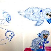 Mein Abschlussprojekt für den Kurs: Illustrationstechniken zum Lösen kreativer Blockaden. Design, Traditional illustration, Fine Arts, Painting, Creativit, Creating with Kids, and Sketchbook project by Brigitte Bachmann - 11.02.2023