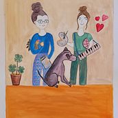 My project for course: Playful Illustration with Watercolor & Colored Pencils. Traditional illustration, Painting, Watercolor Painting, Portrait Drawing, and Colored Pencil Drawing project by limor - 11.02.2023