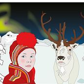 Jeune Sami et son renne, Finlande. Een project van Traditionele illustratie, Vectorillustratie,  Tekening y Digitale illustratie van Claire Wastiaux - 29.09.2020