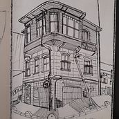 Urban Sketchers#1. Un progetto di Illustrazione tradizionale, Architettura e Disegno di joaopedrormunzoo - 17.07.2023