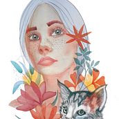 Mi proyecto del curso: Retrato ilustrado en acuarela. Traditional illustration, Fine Arts, Painting, Drawing, Watercolor Painting, Portrait Drawing, and Artistic Drawing project by Edith Letessier - 11.03.2023