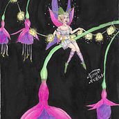 Hadas y criaturitas. Ilustração tradicional, Desenho, Desenho a lápis, Pintura em aquarela, e Desenho artístico projeto de Kenya Lacruz - 03.11.2023