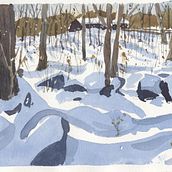 winter scene. Watercolor Painting project by bruce_1 - 11.03.2023