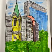 Meu projeto do curso: Desenho arquitetônico expressivo com marcadores coloridos. Sketching, Drawing, Architectural Illustration, Sketchbook & Ink Illustration project by João Pedro Holanda - 11.02.2023