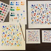 Mi proyecto del curso: Estampados florales en acuarela con colores vibrantes. Traditional illustration, Pattern Design, Watercolor Painting, and Botanical Illustration project by Lizeth Hernandez - 11.01.2023