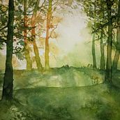 My project for course: Dreamy Watercolor Landscapes: Paint with Light. Un proyecto de Pintura y Pintura a la acuarela de caribou - 04.11.2023