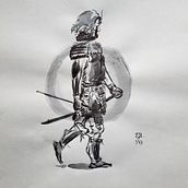 India Ink illustration: Samurai. Traditional illustration, Drawing & Ink Illustration project by Klára Sýkorová - 02.10.2023