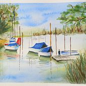 My project for course: Watercolor Techniques for Painting Seascapes. Painting, Watercolor Painting, and Naturalistic Illustration project by egd - 11.06.2023