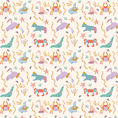 Animalitos de mar. Character Design, Traditional illustration, To, and Design project by Paula Ariztía - 11.05.2023