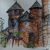 Mon projet du cours : Esquisses d'architecture expressives aux feutres de couleur. Sketching, Drawing, Architectural Illustration, Sketchbook & Ink Illustration project by Cindy de Clerck - 11.06.2023