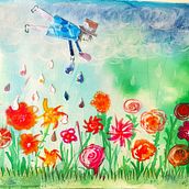Flying. Een project van Craft, Collage,  Creativiteit,  Schetsen, Stor, telling, Kinderillustratie y Sketchbook van layla_violet - 06.11.2023