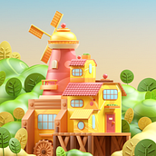 Il mio progetto del corso: Modellazione di un mondo 3D colorato con Cinema 4D e Redshift. 3D, Digital Illustration, 3D Modeling, and 3D Design project by daniele massaro - 11.07.2023
