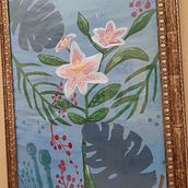 My project for course: Botanical Painting with Acrylic 22"x32". Traditional illustration, Fine Arts, Painting, Acr, lic Painting, and Botanical Illustration project by Querube Rosas - 11.07.2023