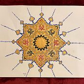 My project for Islamic biomorphic patterns course by Esra Alhamal. Een project van Schilderij y Patroonontwerp van Khansa Tahir - 08.11.2023