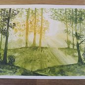 Mon projet du cours : Paysages oniriques à l'aquarelle : capturez la lumière. Painting, and Watercolor Painting project by chapron_loic - 11.08.2023