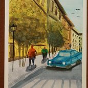 Mi proyecto del curso: Paisajes urbanos en acuarela. Fine Arts, Watercolor Painting, and Architectural Illustration project by antoniomartins - 11.08.2023