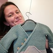 Primer Kimono bebé para July . Projekt z dziedziny  Tkactwo, DIY, Dziewiarstwo Ręczne, Wzornictwo tekst i liów użytkownika Romi Parra - 01.11.2023